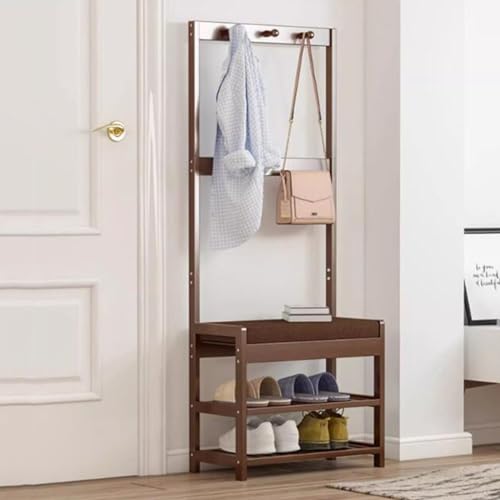 MYXJX Schuhbank, Mit Schuhbank und Haken, Industrie-Eingangsbereichs-Nizer mit 2-stufigem Schuhregal, leicht zu montierender Garderobenständer for den Eingangsbereich((80 x 27 x 158cm)) von MYXJX