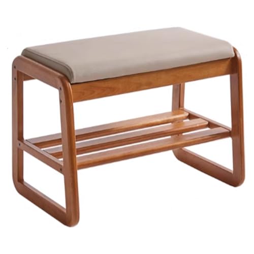 MYXJX Schuhbank, Mit verstecktem Lagerschuhregal for den Eingangsbereich und Nizer-Schrank for die Bank Großes Schuhregal for Foyer oder Flur(Cherry Wood,55 * 34 * 42cm/2 7 * 1 4 * 16.5in) von MYXJX