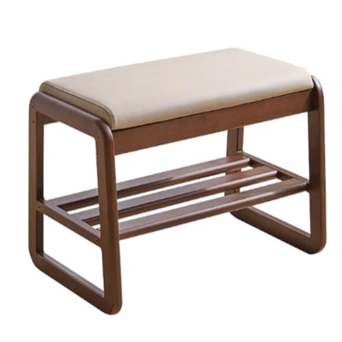 MYXJX Schuhbank, Mit verstecktem Lagerschuhregal for den Eingangsbereich und Nizer-Schrank for die Bank Großes Schuhregal for Foyer oder Flur(Walnut,55 * 34 * 42cm/2 7 * 1 4 * 16.5in) von MYXJX
