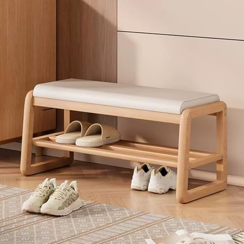 MYXJX Schuhbank, Moderne Schuhregalbank for den Innenbereich mit gepolsterter Sitzfläche, multifunktionale Eingangsmöbel for Wohnzimmer, Schlafzimmer und Veranda(55cm/21.7in) von MYXJX