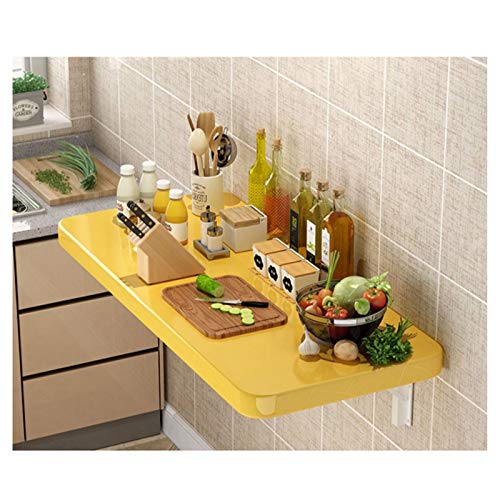 MYXJX ausklappbarer Schreibtisch, An der Wand montierter, klappbarer Computertisch for den Küchen-ESS-/Arbeitstisch mit doppelter Stütze, leicht zu reinigen und anpassbar(Yellow,30x80cm/12x31.5in) von MYXJX