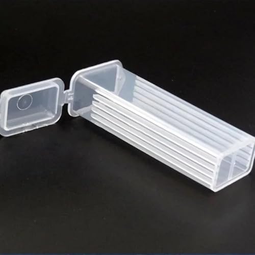 Objektträger, 1 STÜCKE Kunststoff Mikroskop Objektträger Glas Halter Aufbewahrungsbox Hält 5 Dispenser Box von MYXJX