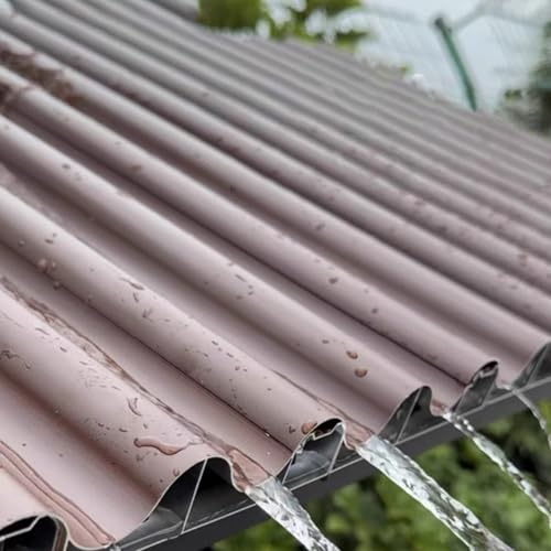 Polycarbonat-Dachplatten, Dachbahnen Carport Wellbleche Schnelle Entwässerung, Anpassbare Ersatzdachplatten/Firstkappe(Brown,L 0.8m/2.6ft) von MYXJX