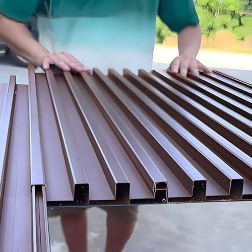Polycarbonat-Dachplatten, Dachbahnen Trapezförmige Rillendachbahnen, 1,5–3,5 m lange isolierte Dachverkleidungsplatte(Brown,L 3.1m/122in) von MYXJX