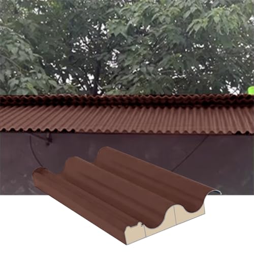 Polycarbonat-Dachplatten, Dachplatten, Aluminium-Markisenabdeckungen, DIY-Seitenteile, Dachziegel mit Polycarbonat-Füllung(Brown,L 1.5m/4.9ft) von MYXJX