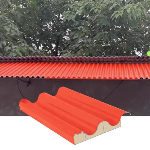Polycarbonat-Dachplatten, Dachplatten, Aluminium-Markisenabdeckungen, DIY-Seitenteile, Dachziegel mit Polycarbonat-Füllung(Orange,L 1.5m/4.9ft) von MYXJX
