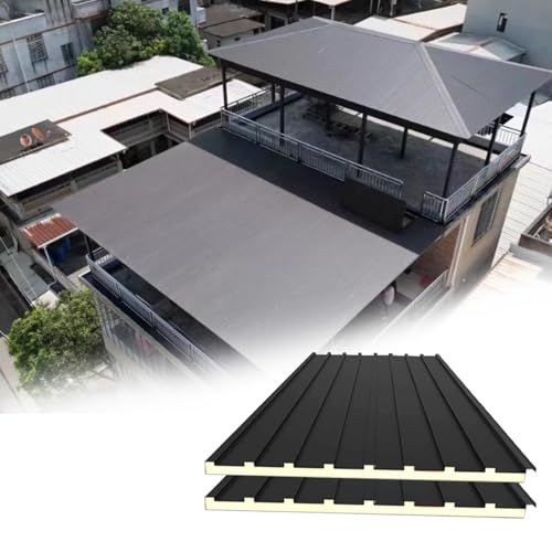 Polycarbonat-Dachplatten, Dachplatten Aluminiumlegierung Pergola Blechdachplatten, 1 Stück/2 Stück/5 Stück Isolierte Dachverkleidungsplatte(Grey,1PC-1.5M/4.9FT) von MYXJX