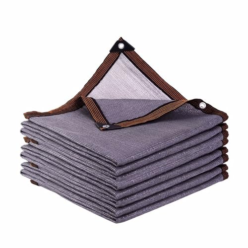 Sonnensegel, 95% Schattentuch mit Ösen, langlebiges Sonnenschutznetz for den Garten, graues UV-beständiges Netz(2x2m/6.56x6.56ft) von MYXJX