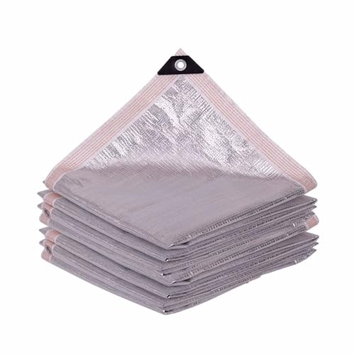 Sonnensegel, 99% Schattennetz, Aluminet-Schattentuch, reflektierende Sonnenschutzabdeckung, Silberne Plane mit Ösen(2x2m/6.56x6.56ft) von MYXJX