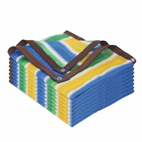 Sonnensegel, Buntes UV-beständiges Sonnennetz-Schattendach mit Ösen, Schattennetz-Abdeckungsplane for den Außenbereich for Schwimmbäder(3x15m/9.86x49.2ft) von MYXJX