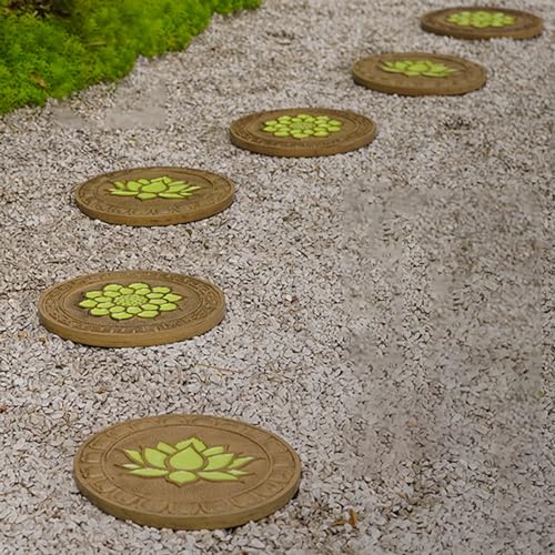 Trittsteine für den Garten, 13" Allwetter-Garten-Dekosteine, robuster runder Fußstein for Blumenbeete/Hinterhöfe(6 PCS) von MYXJX