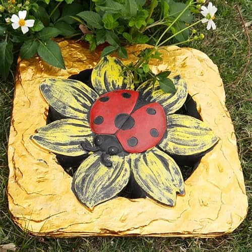 Trittsteine für den Garten, Kleine Trittsteine ​​mit Tiermuster for Gartenwege, Dekoration for die Landschaftsgestaltung im Freien for Rasen/Terrasse/Wege(Beetles) von MYXJX