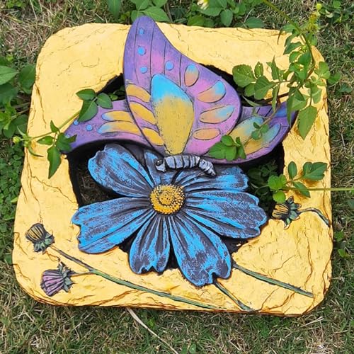 Trittsteine für den Garten, Kleine Trittsteine ​​mit Tiermuster for Gartenwege, Dekoration for die Landschaftsgestaltung im Freien for Rasen/Terrasse/Wege(Butterfly) von MYXJX