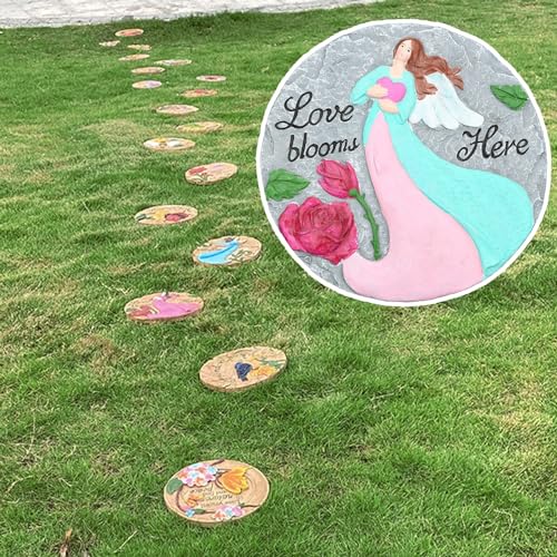 Trittsteine für den Garten, Lebendiger runder Gartendekor-Trittstein, dreidimensionale Innendekoration oder Hinterhofpflaster(Style2,1PC) von MYXJX