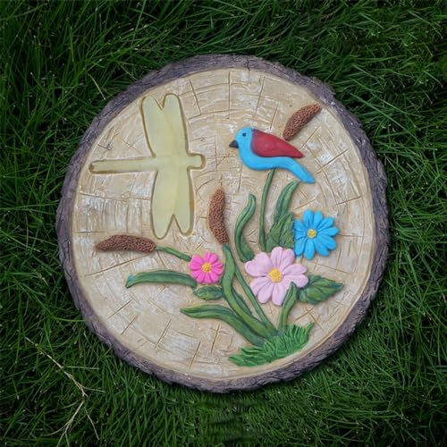 Trittsteine für den Garten, Mehrfarbige Pflastersteine ​​für die Garten- und Landschaftsgestaltung, rutschfeste Gehwegsteine Hinterhof/Wege/Innenhof(Style2,2PCS) von MYXJX