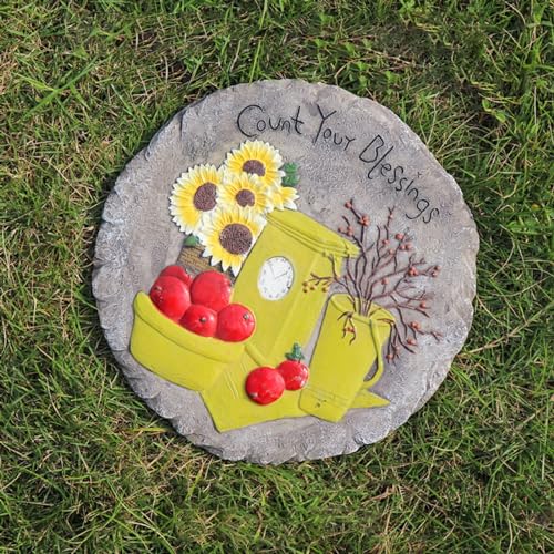 Trittsteine für den Garten, Pflastersteine ​​für die Landschaftsgestaltung im rustikalen Stil for den Außenbereich, umweltfreundliche Harzsteine Hinterhöfe, Gartenwege(Style3,2PCS) von MYXJX