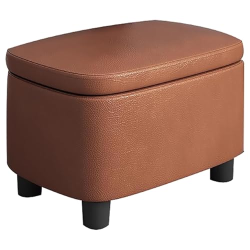 Aufbewahrungsbank mit gepolsterter Sitzfläche, moderner gepolsterter Ottoman mit Fußstütze for Eingangsbereich, Wohnzimmer und Schlafzimmer, multifunktionale Schuhbank mit stabilen Beinen(Orange) von MYYMKJYXGS