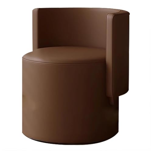 MYYMKJYXGS 360° Swivel Vanity Chair with Backrest – PU Leather Makeup Stool for Dressing Table, Bedroom, Bathroom & Entryway – Adjustable Height Comfortable Beauty Chair(Brown) von MYYMKJYXGS