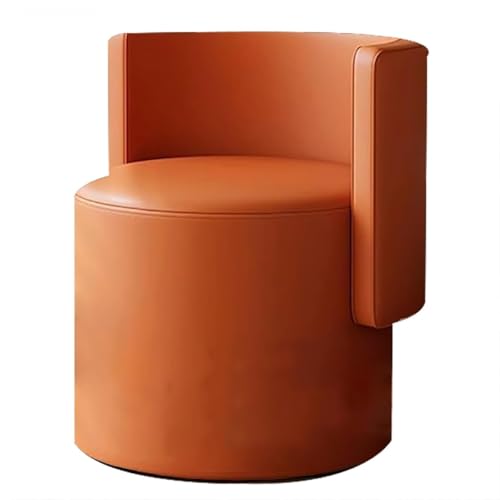 MYYMKJYXGS 360° Swivel Vanity Chair with Backrest – PU Leather Makeup Stool for Dressing Table, Bedroom, Bathroom & Entryway – Adjustable Height Comfortable Beauty Chair(Orange) von MYYMKJYXGS