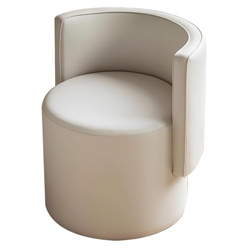 MYYMKJYXGS 360° Swivel Vanity Chair with Backrest – PU Leather Makeup Stool for Dressing Table, Bedroom, Bathroom & Entryway – Adjustable Height Comfortable Beauty Chair(White) von MYYMKJYXGS