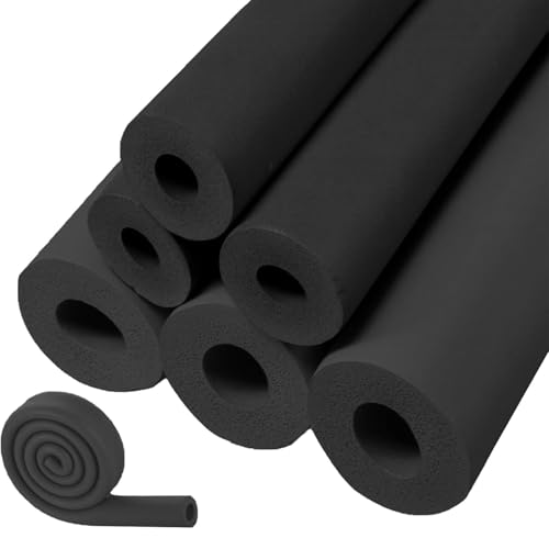Wasserrohr-Isolierschaumschlauch, Isolierschaum-Rohrabdeckungen schwarz, Rohrisolierungsschlauch aus Gummi for Wasserrohre im Innen- und Außenbereich(2”IDx3/8”WTx5.6FT) von MYYMKJYXGS
