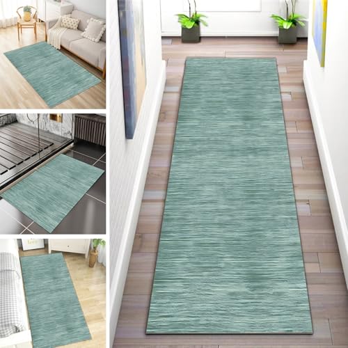MYYNLI Rutschfester Teppich Gehweg Matte 100x200cm Küchenteppich wasserwäschbar nach Meter Schlafzimmer Korridor Langer Teppich, Länge anpassbar, Breite 40-120cm (Hellgrün) von MYYNLI