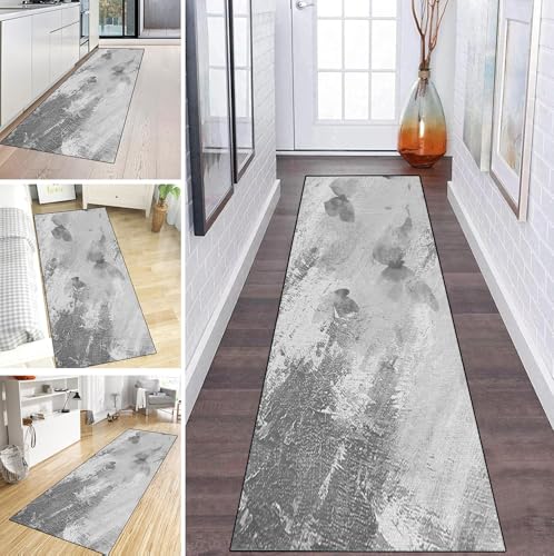 MYYNLI Teppich Läufer Flur rutschfest 100x100cm Hellgraue Tinte abstrakt Waschbar Meterware Schlafzimmer Korridor Teppichläufer Lang, Länge Anpassbare, Breite 40-120cm MYYNLI Teppich Läufer Flur rutschfest 100x100cm Hellgraue Tinte abstrakt Waschbar Meterware Schlafzimmer Korridor Teppichläufer Lang, Länge Anpassbare, Breite 40-120cm von MYYNLI