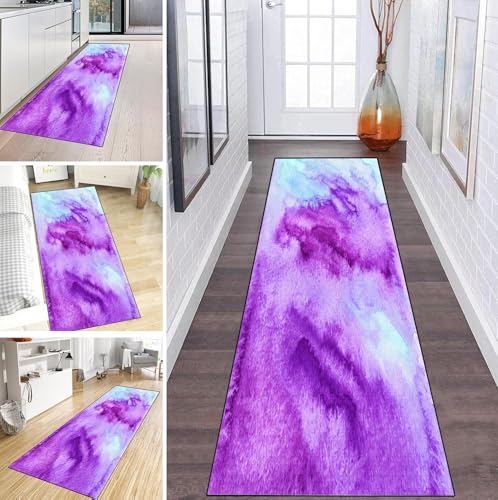 MYYNLI Teppich Läufer Flur rutschfest 40x280cm Lila Tinte abstrakt Waschbar Meterware Schlafzimmer Korridor Teppichläufer Lang, Länge Anpassbare, Breite 40-120cm MYYNLI Teppich Läufer Flur rutschfest 40x280cm Lila Tinte abstrakt Waschbar Meterware Schlafzimmer Korridor Teppichläufer Lang, Länge Anpassbare, Breite 40-120cm von MYYNLI