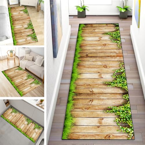 MYYNLI Teppich Läufer Flur rutschfest 40x320cm Rasenbrett Waschbar Meterware Schlafzimmer Korridor Teppichläufer Lang, Länge Anpassbare, Breite 40-120cm von MYYNLI