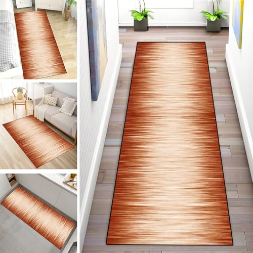 MYYNLI Teppich Läufer Flur rutschfest 40x450cm Gradient Orange Waschbar Meterware Schlafzimmer Korridor Teppichläufer Lang, Länge Anpassbare, Breite 40-120cm von MYYNLI