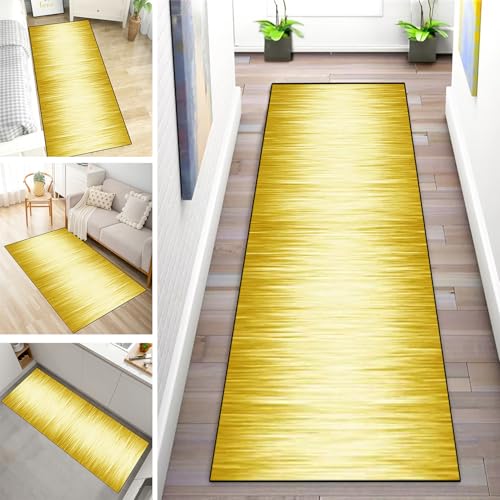MYYNLI Teppich Läufer Flur rutschfest 40x500cm Gelber Gradient Waschbar Meterware Schlafzimmer Korridor Teppichläufer Lang, Länge Anpassbare, Breite 40-120cm von MYYNLI