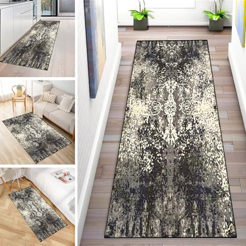 MYYNLI Teppich Läufer Flur rutschfest 50x500cm Edeles schwarz-weißes Muster Waschbar Meterware Schlafzimmer Korridor Teppichläufer Lang, Länge Anpassbare, Breite 40-120cm MYYNLI Teppich Läufer Flur rutschfest 50x500cm Edeles schwarz-weißes Muster Waschbar Meterware Schlafzimmer Korridor Teppichläufer Lang, Länge Anpassbare, Breite 40-120cm von MYYNLI