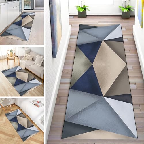 MYYNLI Teppich Läufer Flur rutschfest 60x100cm Blaue gebrochene Kunstmuster Waschbar Meterware Schlafzimmer Korridor Teppichläufer Lang, Länge Anpassbare, Breite 40-120cm MYYNLI Teppich Läufer Flur rutschfest 60x100cm Blaue gebrochene Kunstmuster Waschbar Meterware Schlafzimmer Korridor Teppichläufer Lang, Länge Anpassbare, Breite 40-120cm von MYYNLI