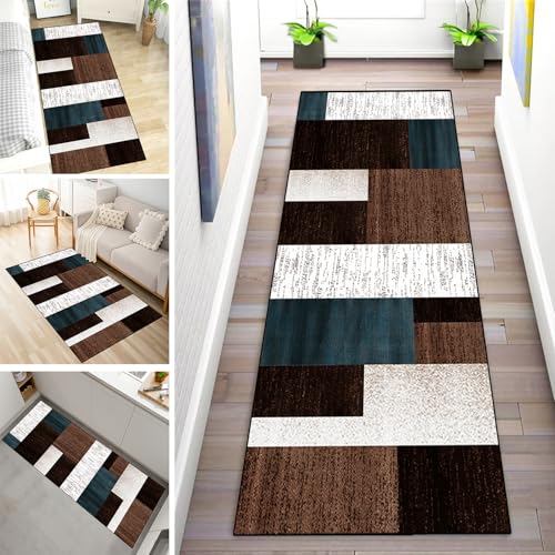 MYYNLI Teppich Läufer Flur rutschfest 60x200cm Blaugraubraune Nähte Waschbar Meterware Schlafzimmer Korridor Teppichläufer Lang, Länge Anpassbare, Breite 40-120cm MYYNLI Teppich Läufer Flur rutschfest 60x200cm Blaugraubraune Nähte Waschbar Meterware Schlafzimmer Korridor Teppichläufer Lang, Länge Anpassbare, Breite 40-120cm von MYYNLI