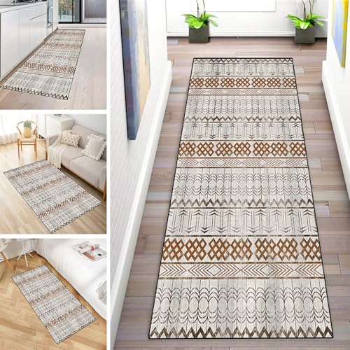 MYYNLI Teppich Läufer Flur rutschfest 60x320cm Bohemian Style-Braun Waschbar Meterware Schlafzimmer Korridor Teppichläufer Lang, Länge Anpassbare, Breite 40-120cm MYYNLI Teppich Läufer Flur rutschfest 60x320cm Bohemian Style-Braun Waschbar Meterware Schlafzimmer Korridor Teppichläufer Lang, Länge Anpassbare, Breite 40-120cm von MYYNLI