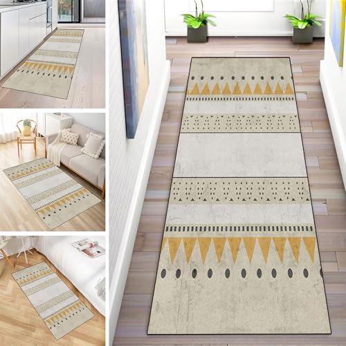 MYYNLI Teppich Läufer Flur rutschfest 60x350cm Bohemian-Grau Gelb Waschbar Meterware Schlafzimmer Korridor Teppichläufer Lang, Länge Anpassbare, Breite 40-120cm MYYNLI Teppich Läufer Flur rutschfest 60x350cm Bohemian-Grau Gelb Waschbar Meterware Schlafzimmer Korridor Teppichläufer Lang, Länge Anpassbare, Breite 40-120cm von MYYNLI