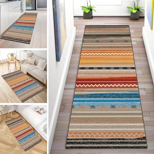 MYYNLI Teppich Läufer Flur rutschfest 60x450cm Bohemian-Bunt Waschbar Meterware Schlafzimmer Korridor Teppichläufer Lang, Länge Anpassbare, Breite 40-120cm von MYYNLI