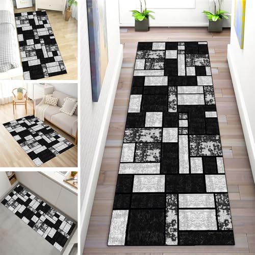 MYYNLI Teppich Läufer Flur rutschfest 70x280cm Schwarzgraue Schleife Waschbar Meterware Schlafzimmer Korridor Teppichläufer Lang, Länge Anpassbare, Breite 40-120cm MYYNLI Teppich Läufer Flur rutschfest 70x280cm Schwarzgraue Schleife Waschbar Meterware Schlafzimmer Korridor Teppichläufer Lang, Länge Anpassbare, Breite 40-120cm von MYYNLI