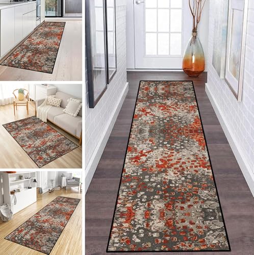 MYYNLI Teppich Läufer Flur rutschfest 80x400cm Rot schwarz abstrakte Kunst Waschbar Meterware Schlafzimmer Korridor Teppichläufer Lang, Länge Anpassbare, Breite 40-120cm MYYNLI Teppich Läufer Flur rutschfest 80x400cm Rot schwarz abstrakte Kunst Waschbar Meterware Schlafzimmer Korridor Teppichläufer Lang, Länge Anpassbare, Breite 40-120cm von MYYNLI