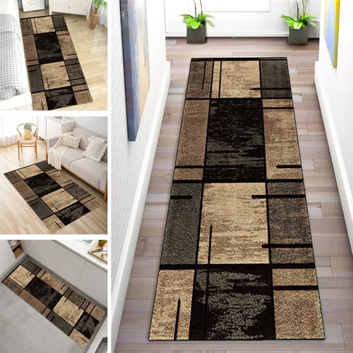 MYYNLI Teppich Läufer Flur rutschfest 90x480cm Dunkelbraun Retro Waschbar Meterware Schlafzimmer Korridor Teppichläufer Lang, Länge Anpassbare, Breite 40-120cm MYYNLI Teppich Läufer Flur rutschfest 90x480cm Dunkelbraun Retro Waschbar Meterware Schlafzimmer Korridor Teppichläufer Lang, Länge Anpassbare, Breite 40-120cm von MYYNLI