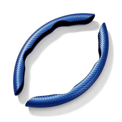 MYYULONG 1 Paar Auto-Lenkradbezüge für Mini R50 R52 R53 R55 R56 R57 R58 R59 R60 R61 F54 F56 F55 F60, Rutschfester Segmentierte Auto Lenkradschutz Kohlefaser-Strukturleder Auto Lenkradhülle,Blue von MYYULONG