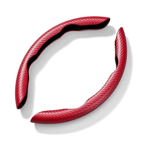 MYYULONG 1 Paar Auto-Lenkradbezüge für Mini One R56 2006-2013, Rutschfester Segmentierte Auto Lenkradschutz Kohlefaser-Strukturleder Auto Lenkradhülle,Red MYYULONG 1 Paar Auto-Lenkradbezüge für Mini One R56 2006-2013, Rutschfester Segmentierte Auto Lenkradschutz Kohlefaser-Strukturleder Auto Lenkradhülle,Red von MYYULONG