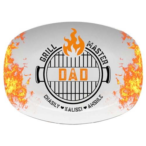 Personalisierte Papa Grillplatte, benutzerdefinierte BBQ Daddy Grillplatte, Vatertag Grillplatte Geschenk für Papa, Grill Geschenke, Grillplatte Gerichte Geschenkideen (Stil-14) von MYZQIFF