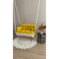Macrame Swing, Hanging Chair, Hängesessel, Swing Swing Hanging Chair Indoor, Indoor Hammock von MYmacrameHomeArt