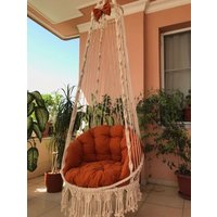 Makramee Swing, Hängematte Stuhl, Rundschaukel, Hängende Swing Chair, Handarbeit von MYmacrameHomeArt