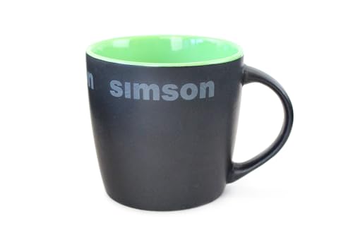 Tasse, Kaffeetasse mit Simson Motiv in Schwarz Grün, Sammleredition, Fassungsvermögen 250ml, MZA-Fanartikel von MZA