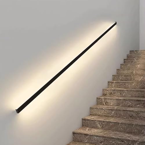 LED beleuchteter Treppenhandlauf (Human Body Sensing), Wandmontierte Innentreppen-Handläufe, Handlaufgeländer + 4000K LED-Licht, für Außentreppen Veranda-Eingang von MZBDYYF