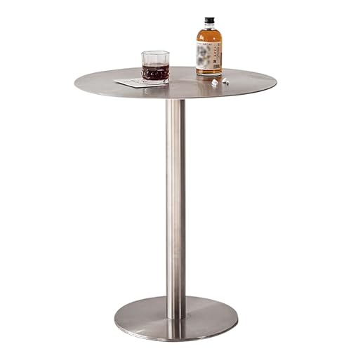 MZBDYYF Bartisch, 40 cm/50 cm, Outdoor-Bistro-Tisch, runde Form, Metallsockel inklusive, wasserdichter Cocktailtisch, für Wohnzimmer, Café, Balkon und Terrasse, silberfarbener Edelstahl MZBDYYF Bartisch, 40 cm/50 cm, Outdoor-Bistro-Tisch, runde Form, Metallsockel inklusive, wasserdichter Cocktailtisch, für Wohnzimmer, Café, Balkon und Terrasse, silberfarbener Edelstahl von MZBDYYF