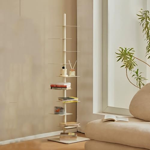 MZBDYYF Bücherregal mit 9 Ebenen, unsichtbares Bücherregal, höhenverstellbar, vertikaler Rücken, Buchturm, drehbares Bücherregal, Ständer für Bücher, Fotos, Kunstwerke, Topfpflanzen MZBDYYF Bücherregal mit 9 Ebenen, unsichtbares Bücherregal, höhenverstellbar, vertikaler Rücken, Buchturm, drehbares Bücherregal, Ständer für Bücher, Fotos, Kunstwerke, Topfpflanzen von MZBDYYF