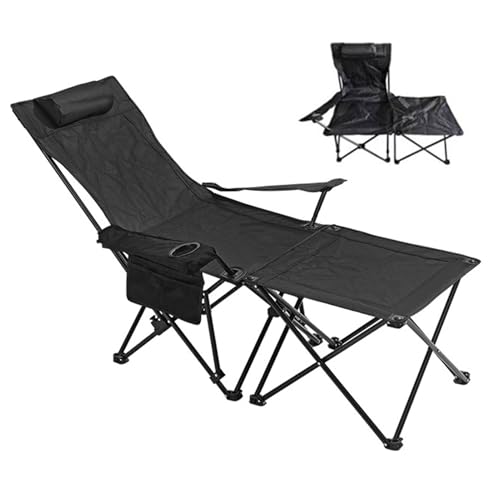 MZBDYYF Campingstuhl Strandkorb Faltbar: mit Kühltasche Getränkehalter Fußstütze für Outdoor Strandliege Reisen Kinder Erwachsene Angelstuhl Gartenstuhl von MZBDYYF